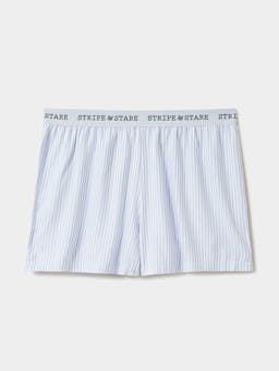 Blue stripe soft brushed woven pyjama shorts Ecovero Pyjama Shorts Stripe & Stare    - Collagerie