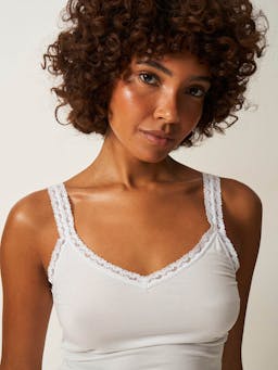 White lace cami Lace Cami Stripe & Stare    - Collagerie