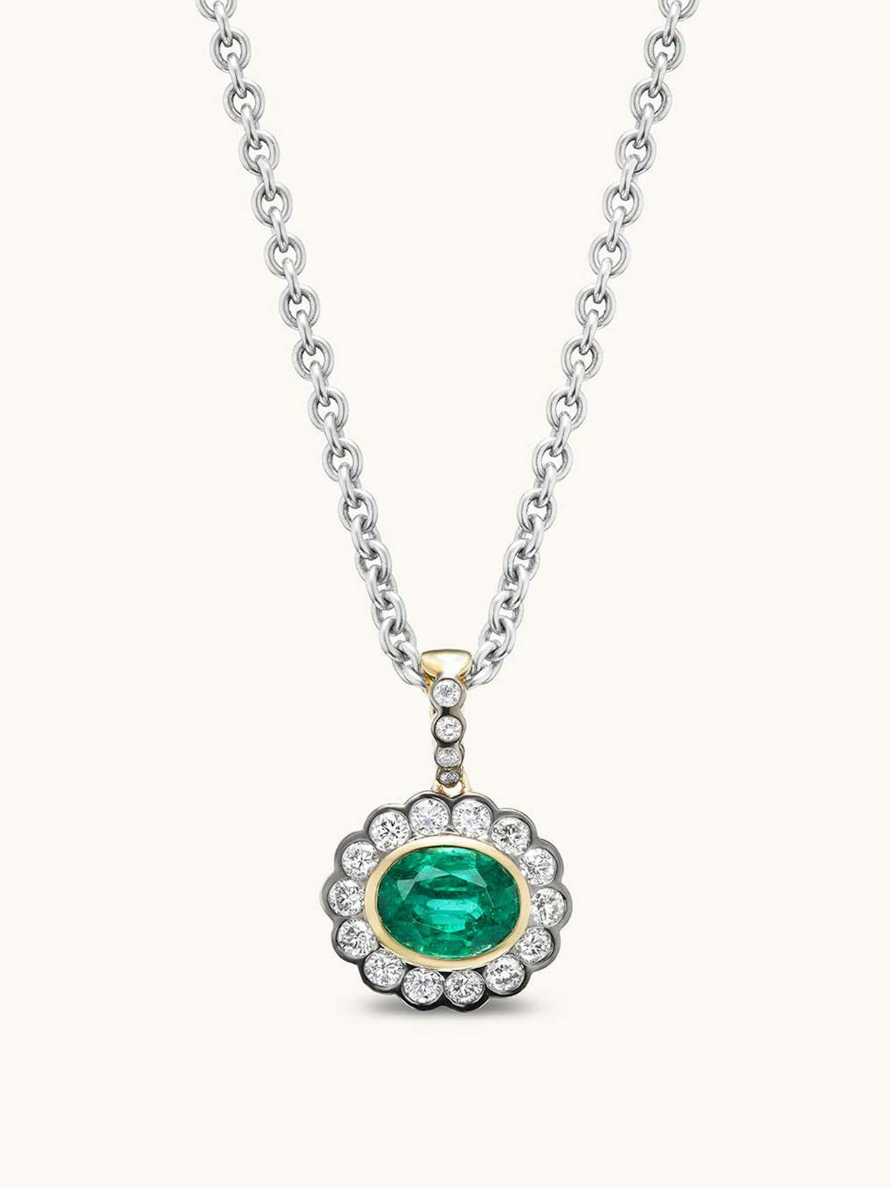 Alexandra charm necklace in emerald
