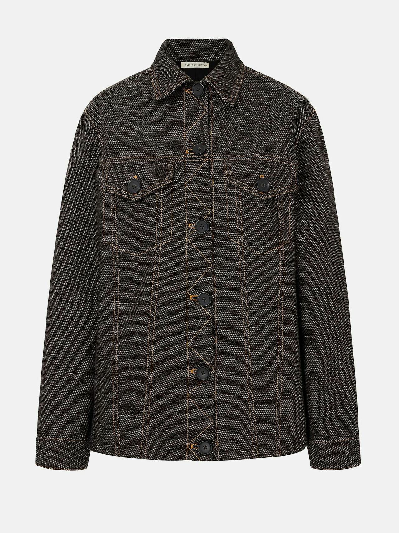 Black and brown Freesia denim jacket