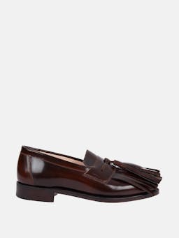 Grenda tassel front loafer in dark brown leather  Emilia Wickstead    - Collagerie