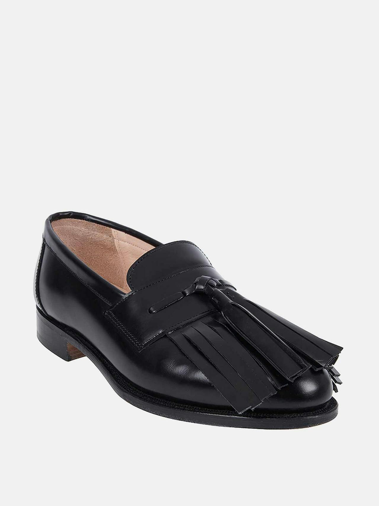 Grenda tassel front loafer in black leather  Emilia Wickstead    - Collagerie