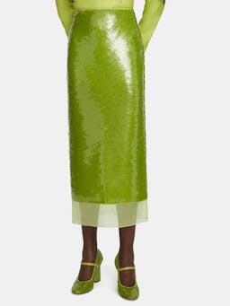 Green jelly sequins Kazu skirt  Emilia Wickstead    - Collagerie