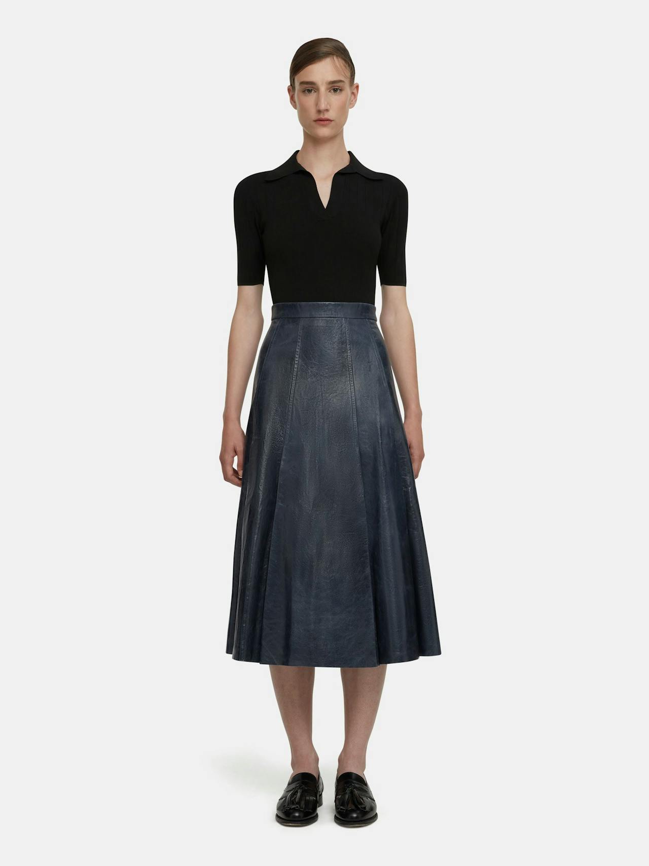 Dark navy leather Kensie skirt  Emilia Wickstead    - Collagerie