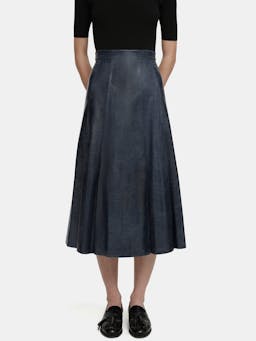 Dark navy leather Kensie skirt  Emilia Wickstead    - Collagerie