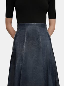 Dark navy leather Kensie skirt  Emilia Wickstead    - Collagerie