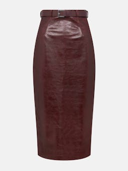 Oxblood leather Lorelei skirt  Emilia Wickstead    - Collagerie