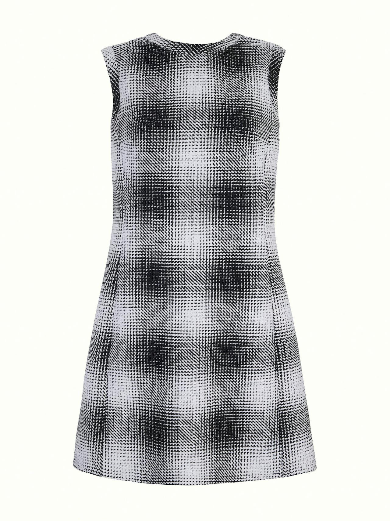 Emmy dress in black and white checked cloque