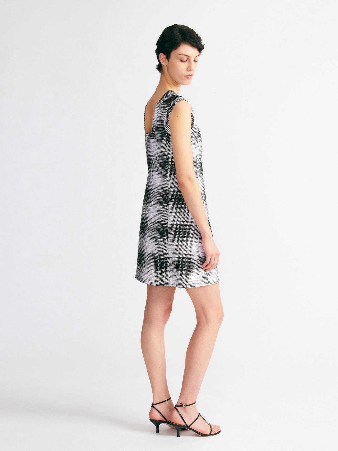 Emmy dress in black and white checked cloque Dresses Emilia Wickstead    - Collagerie