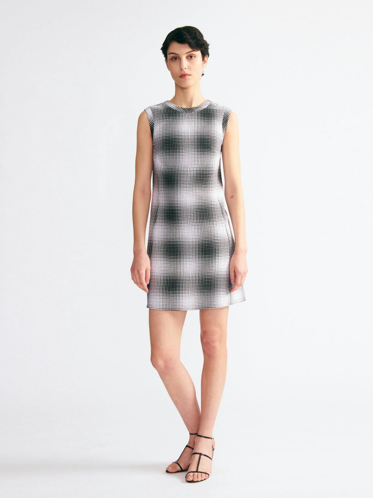 Emmy dress in black and white checked cloque Dresses Emilia Wickstead    - Collagerie