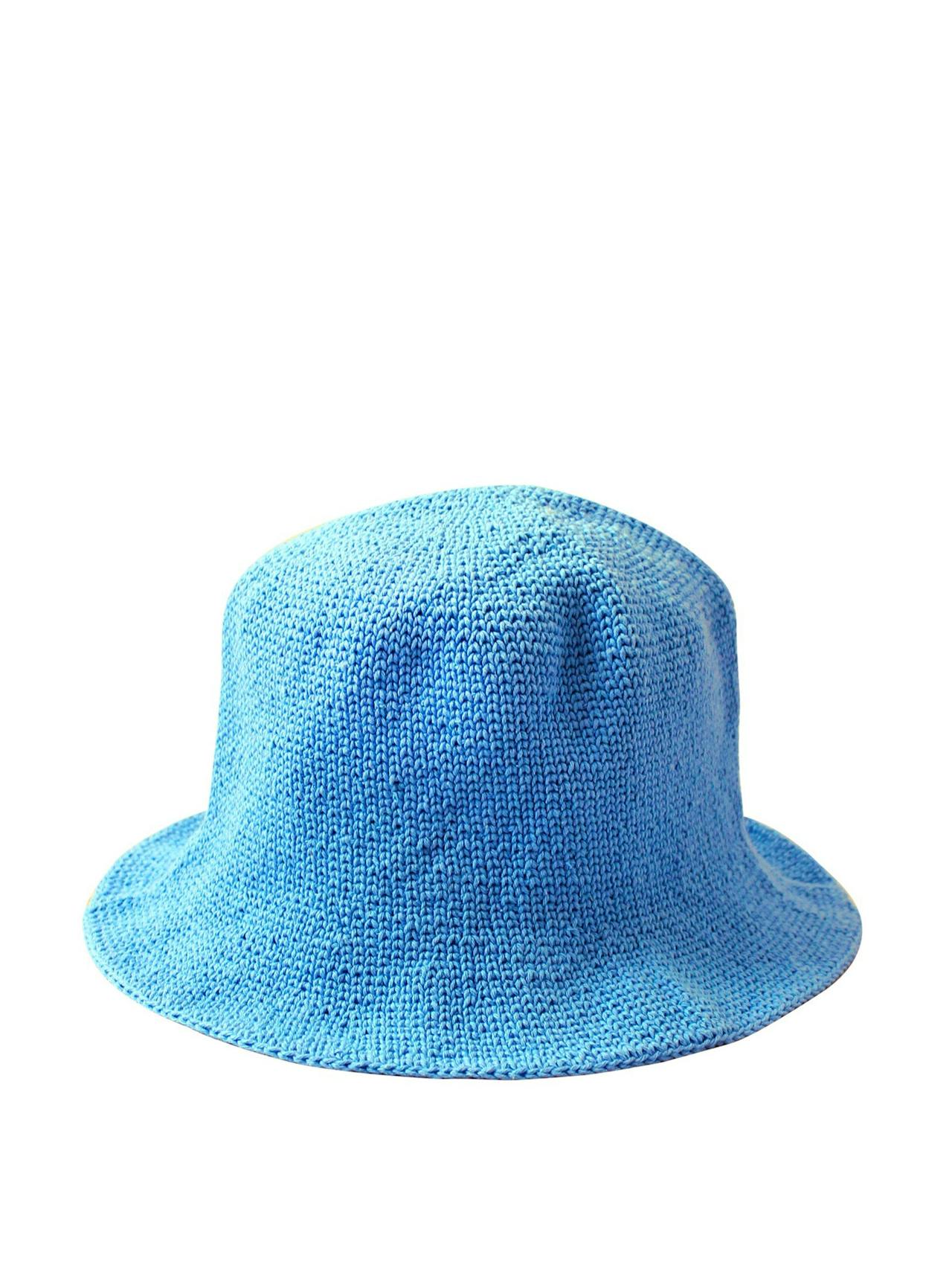 Florette crochet bucket hat in periwinkle blue
