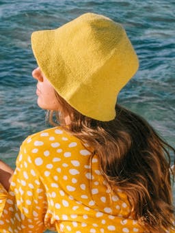 Florette crochet bucket hat in yellow Hats BrunnaCo    - Collagerie