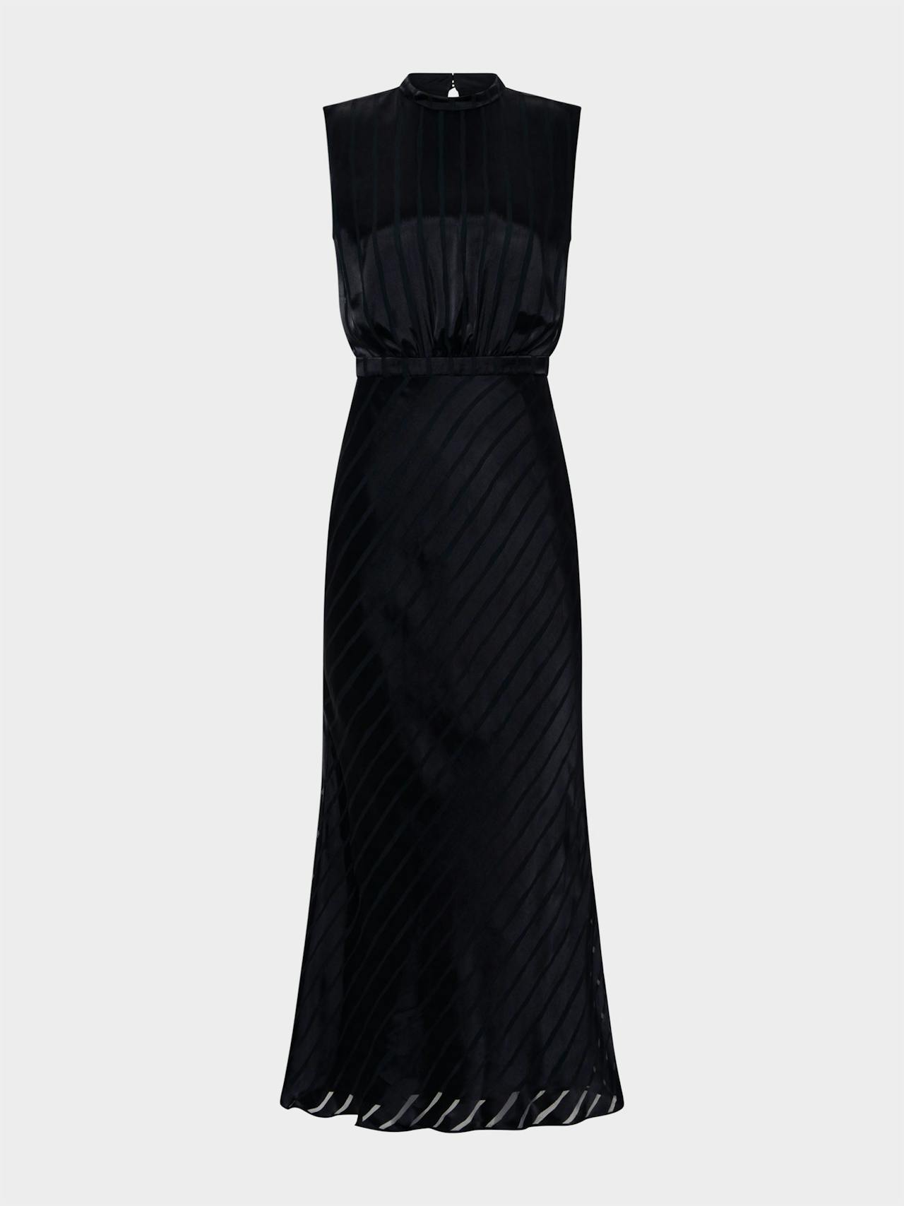 Black Fleur F silk dress