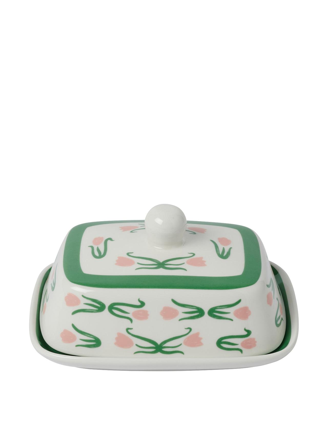 Floral butter dish