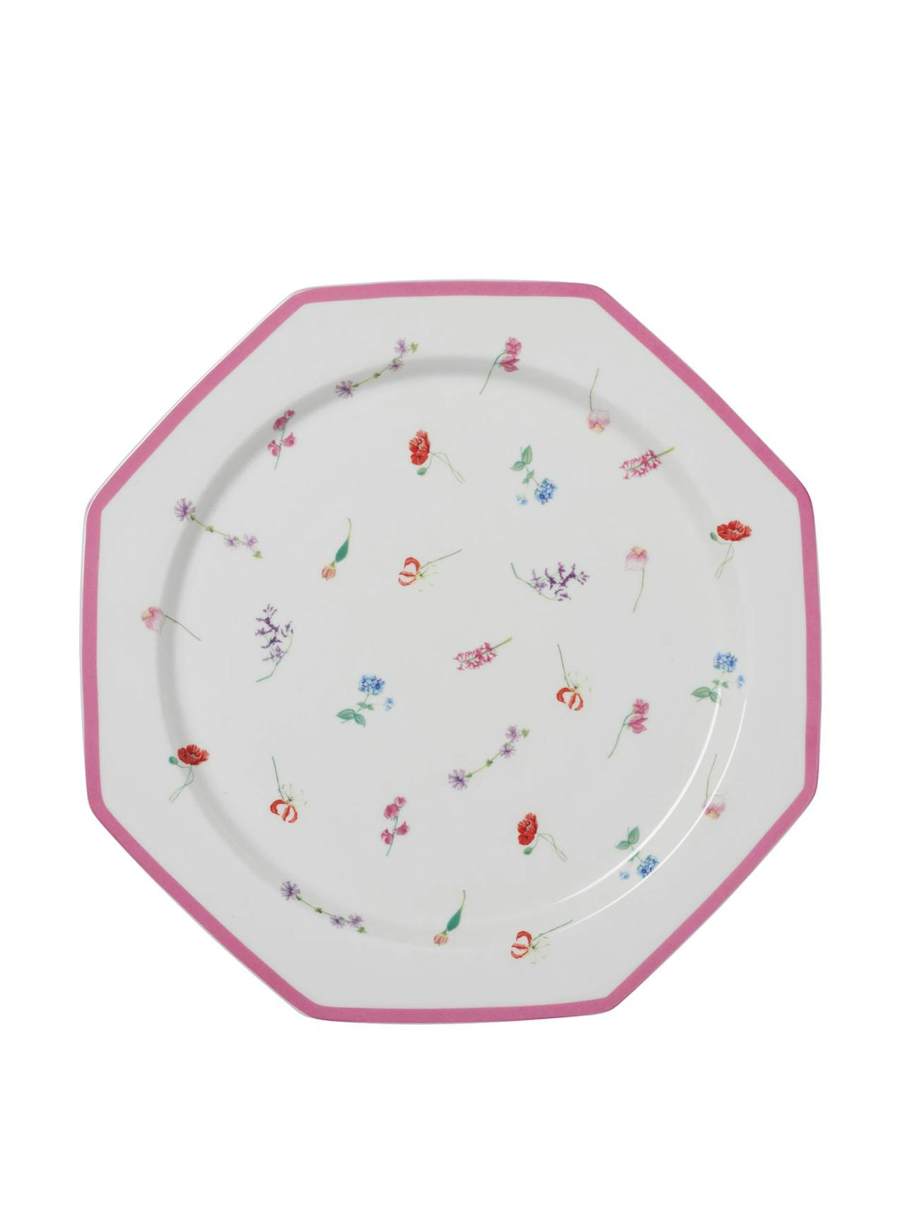 Floral octagonal plate set  In the Roundhouse    - Collagerie