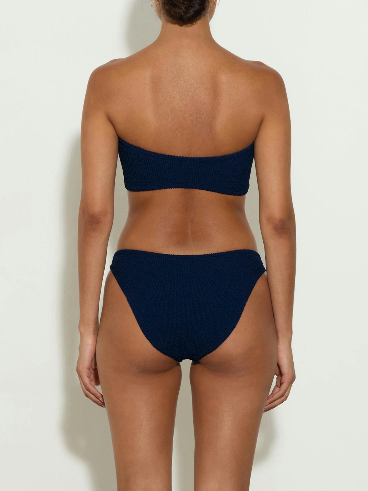 Navy Gloria bikini with tonal hoops Bikini Hunza G    - Collagerie