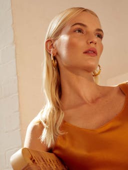 Citrine Chunky hoops Earrings Shyla Jewellery    - Collagerie