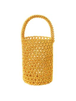 Golda metallic beads bucket bag in gold Tote Bag BrunnaCo    - Collagerie