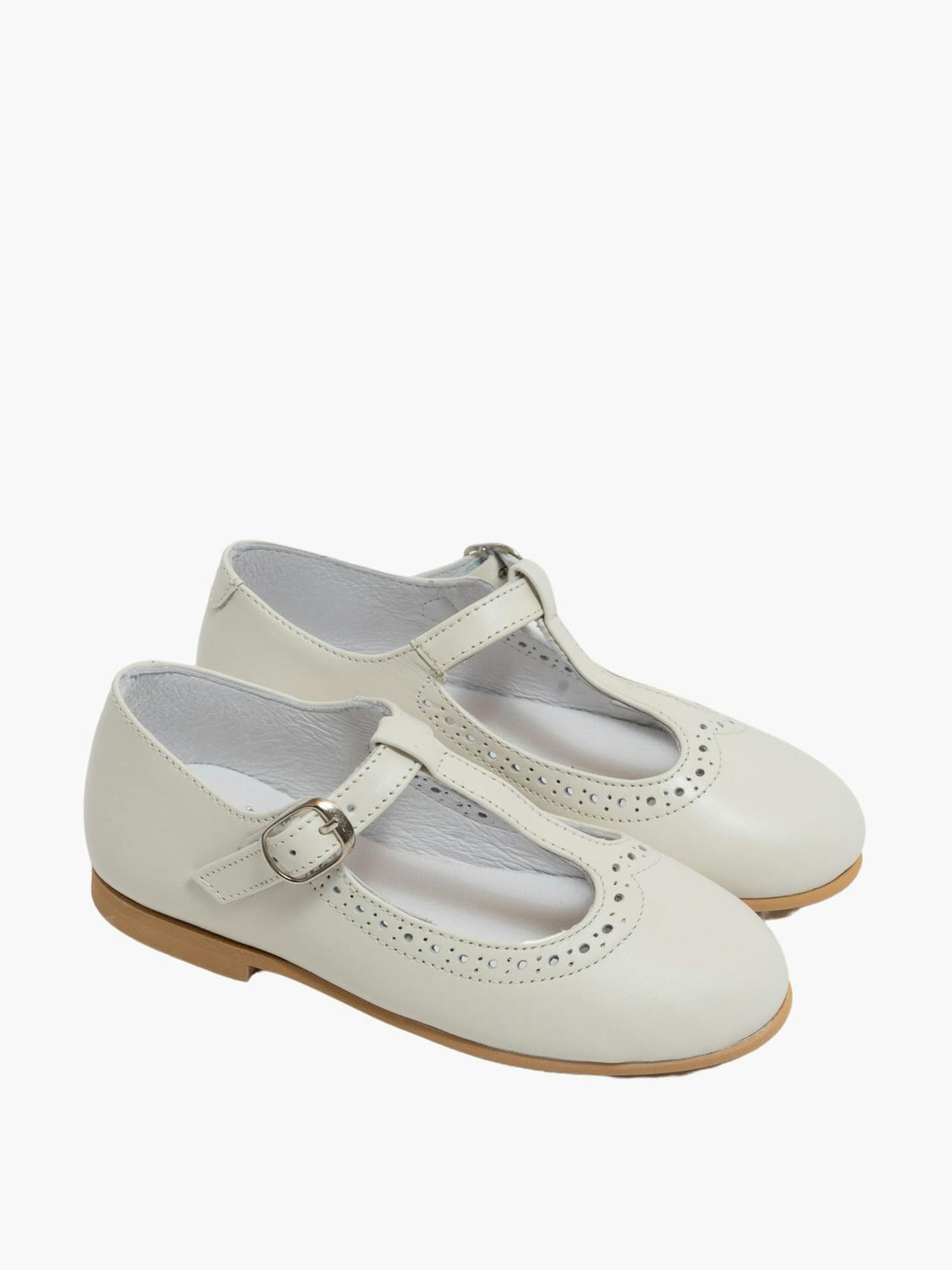 Girl t-bar shoes cream Child Shoes Amaia    - Collagerie