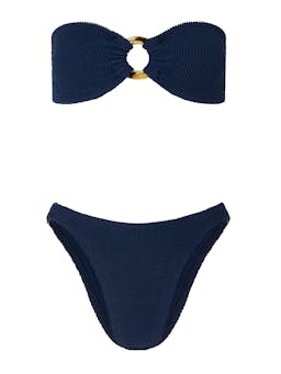 Navy Gloria bikini with tonal hoops Bikini Hunza G    - Collagerie