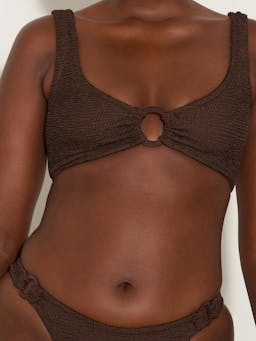 Metallic chocolate Hallie bikini Bikini Hunza G    - Collagerie