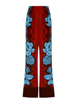 Glass flower burgundy Havana crepe trousers TROUSER - AW24 Borgo De Nor    - Collagerie