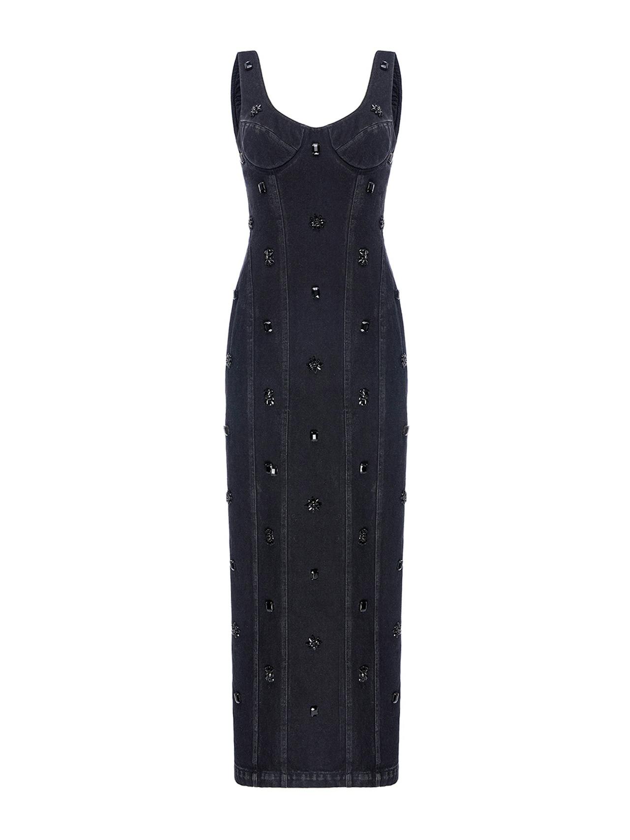 Rosemary dress black embellished denim