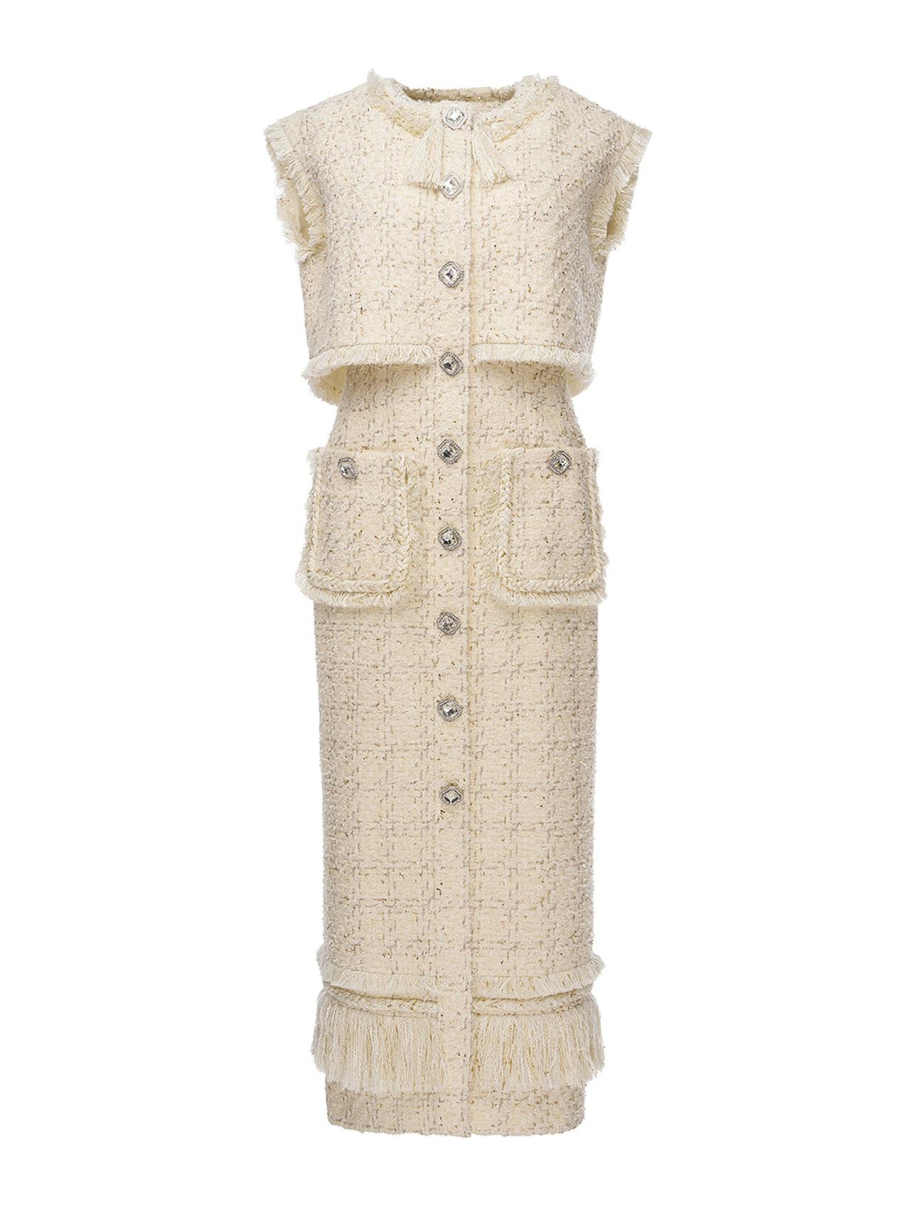 Peyton vest ivory tweed