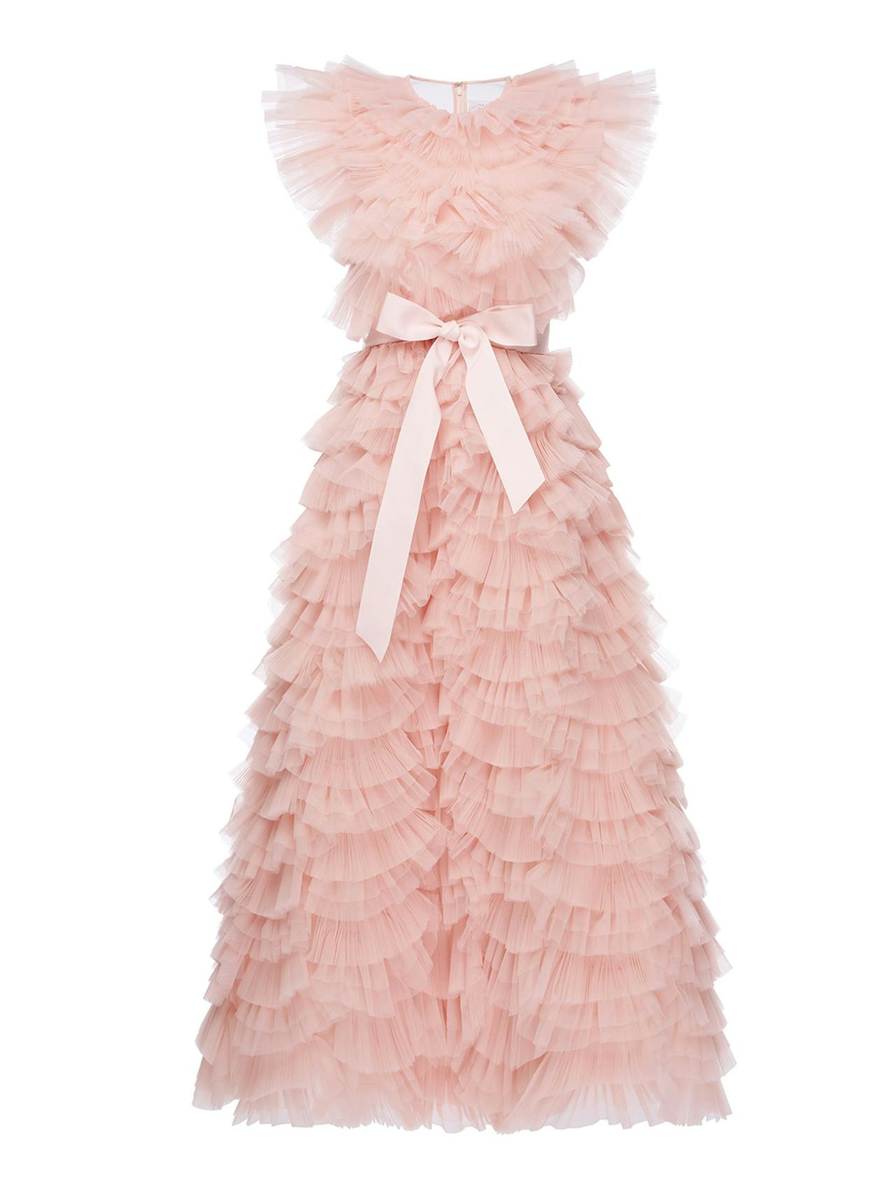 Annalise gown peach tulle