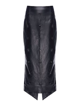 Thalia skirt black embellished faux leather Skirts Huishan Zhang    - Collagerie