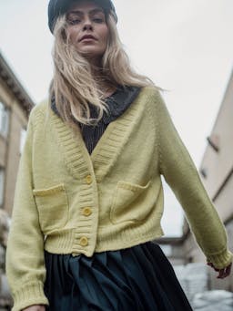 Lemon wool Ingleton cardigan Clothing Herd    - Collagerie