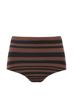 Nutmeg stripe high waist bikini briefs Womens Swimwear - Bikini Bottoms Matteau    - Collagerie