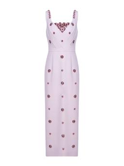 Pink embellished crepe Arlene dress Dresses Huishan Zhang    - Collagerie