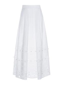 White embellished faille Avery skirt Skirt Huishan Zhang    - Collagerie