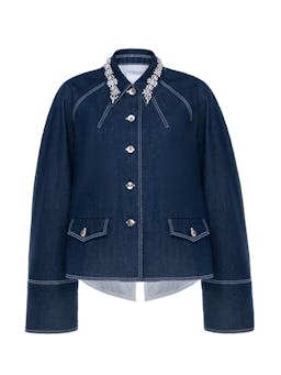 Indigo embellished denim Travis jacket Coats & Jackets Huishan Zhang    - Collagerie