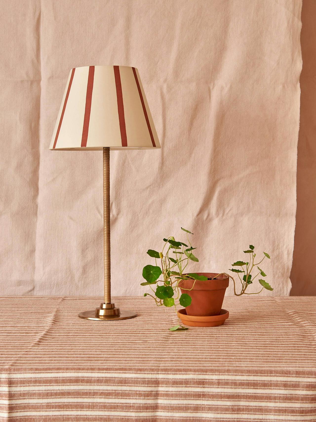 Rust stripe Lampshade Interiors Hum London    - Collagerie