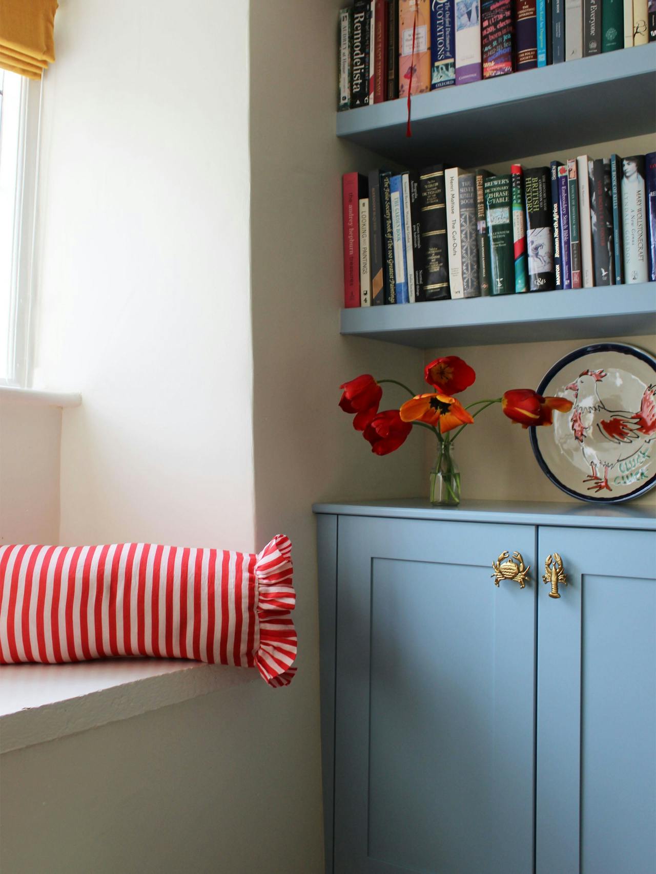 Cherry red bolster cover Cushions Amuse La Bouche    - Collagerie