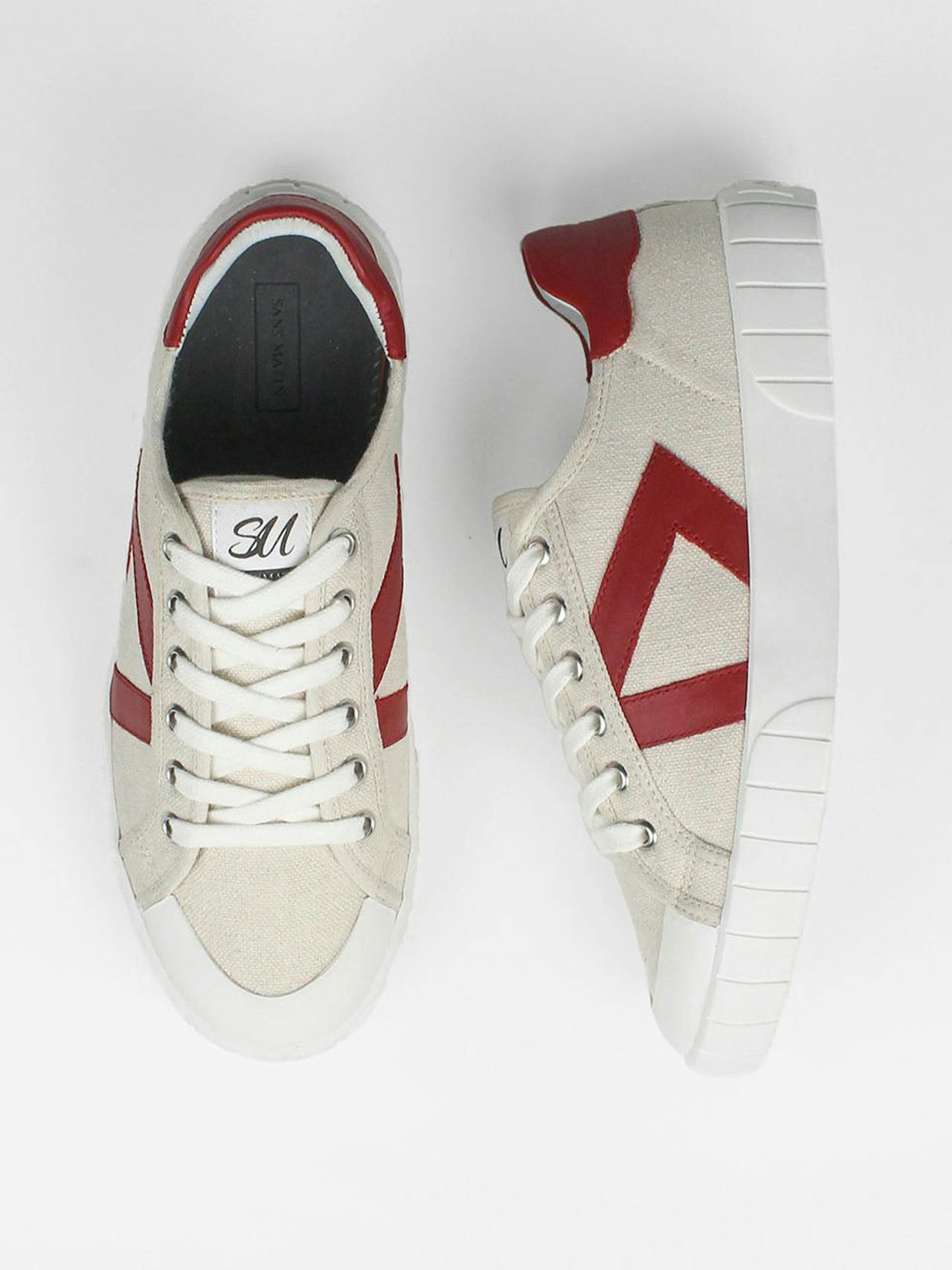 The Helios beige and red trainers Trainers > Sneakers > Shoes Sans Matin    - Collagerie