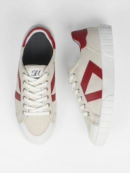 The Helios beige and red trainers Trainers > Sneakers > Shoes Sans Matin    - Collagerie