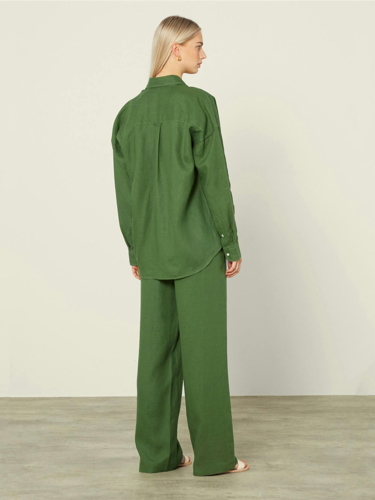 The palazzo hemp, green Trousers With Nothing Underneath    - Collagerie