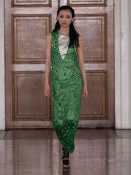 Grazia dress emerald embellished organza Dresses Huishan Zhang    - Collagerie