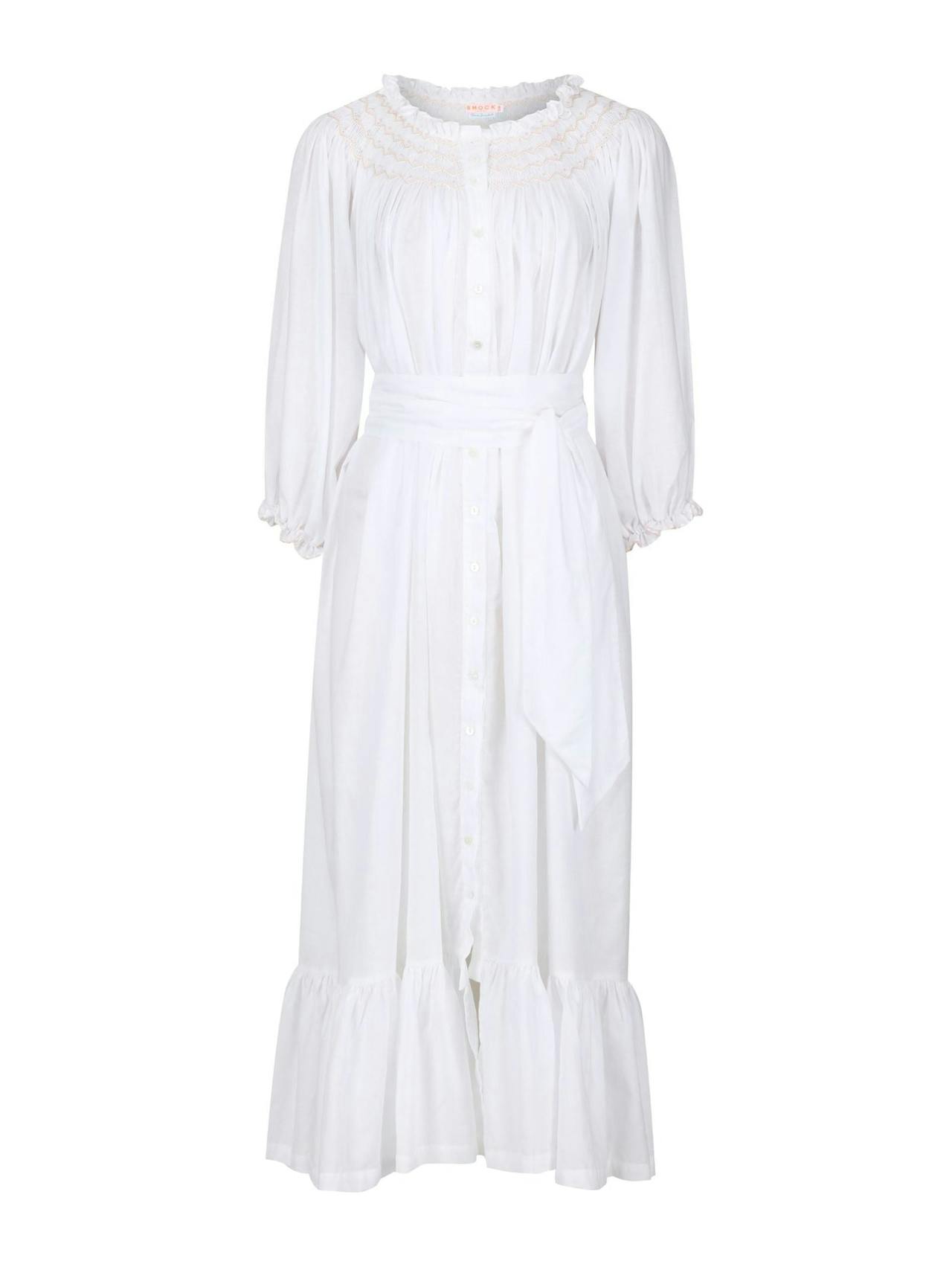 Hypatia women's dress with rosebud hand smocking  Smock London    - Collagerie