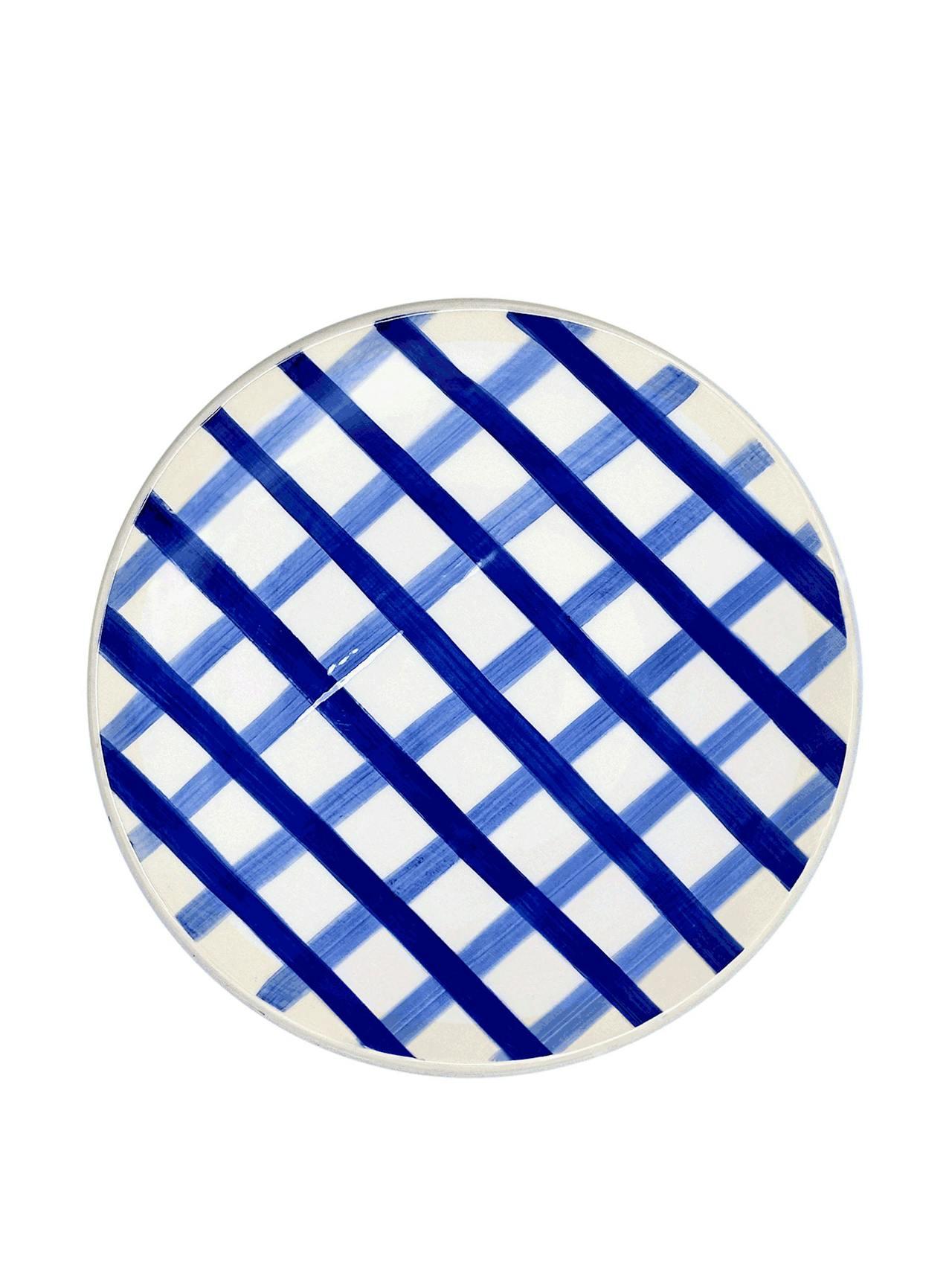 Blue trellis dinner plate