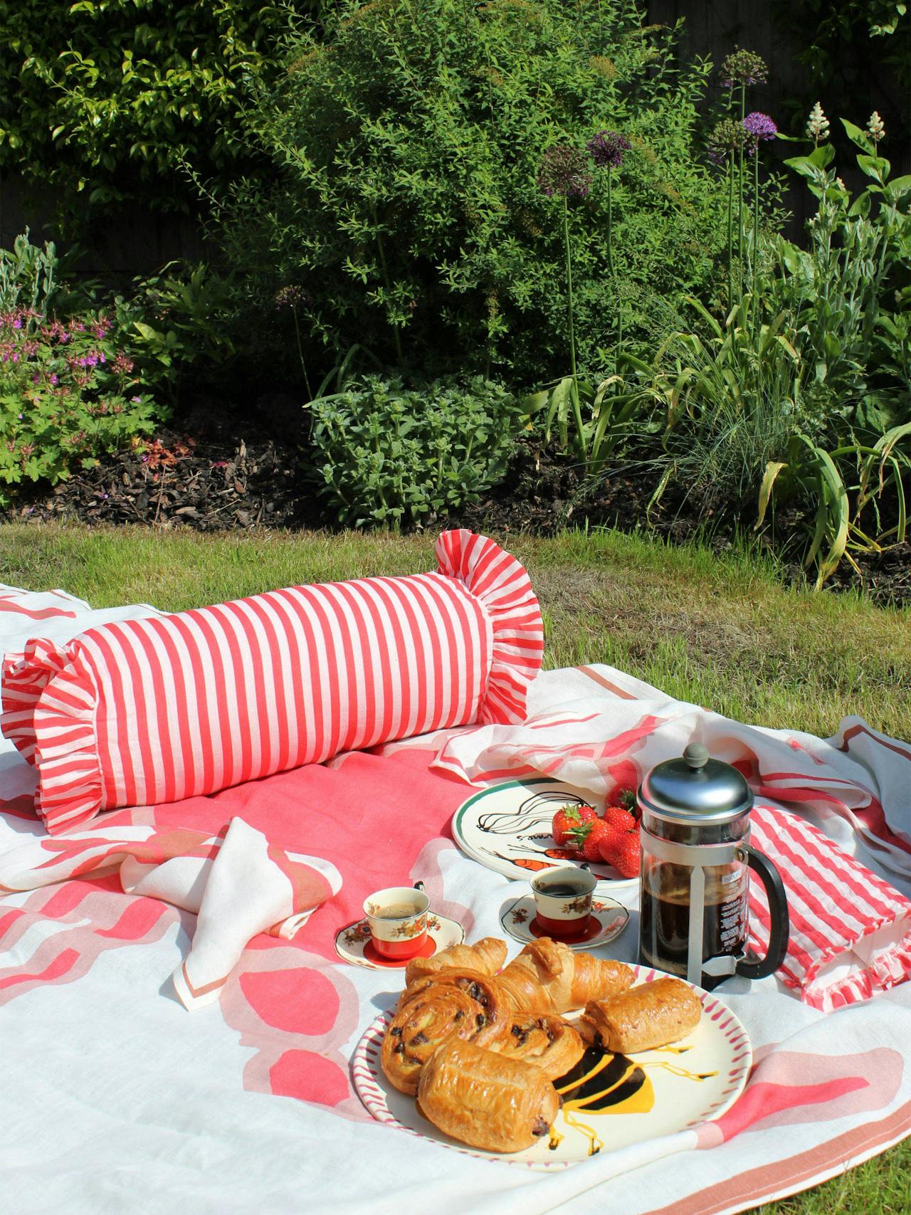 Cherry red bolster cover Cushions Amuse La Bouche    - Collagerie