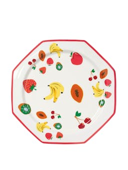 Fruit octagonal plate set  In the Roundhouse    - Collagerie