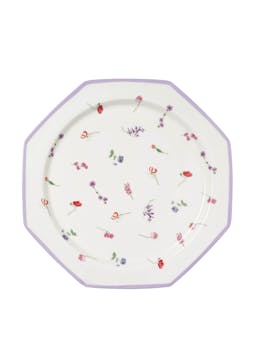 Floral octagonal plate set  In the Roundhouse    - Collagerie