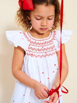 Indira dress love is in the air Plumetti with big love hand smocking  Smock London    - Collagerie