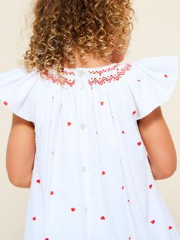 Indira dress love is in the air Plumetti with big love hand smocking  Smock London    - Collagerie