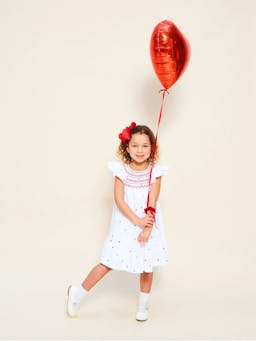 Indira dress love is in the air Plumetti with big love hand smocking  Smock London    - Collagerie