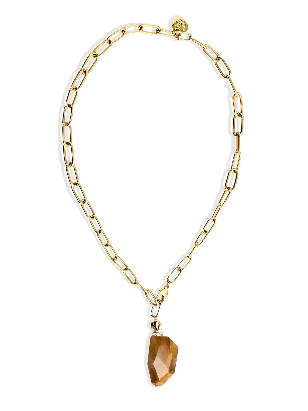 Gold with brown agate Isabelle necklace